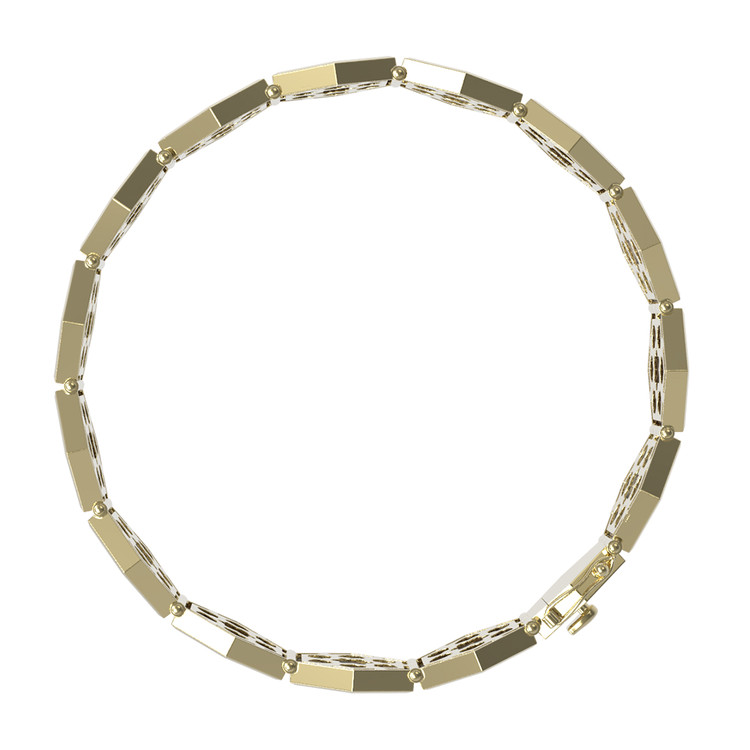 Браслет из лимонного золота c лазуритом и перламутром