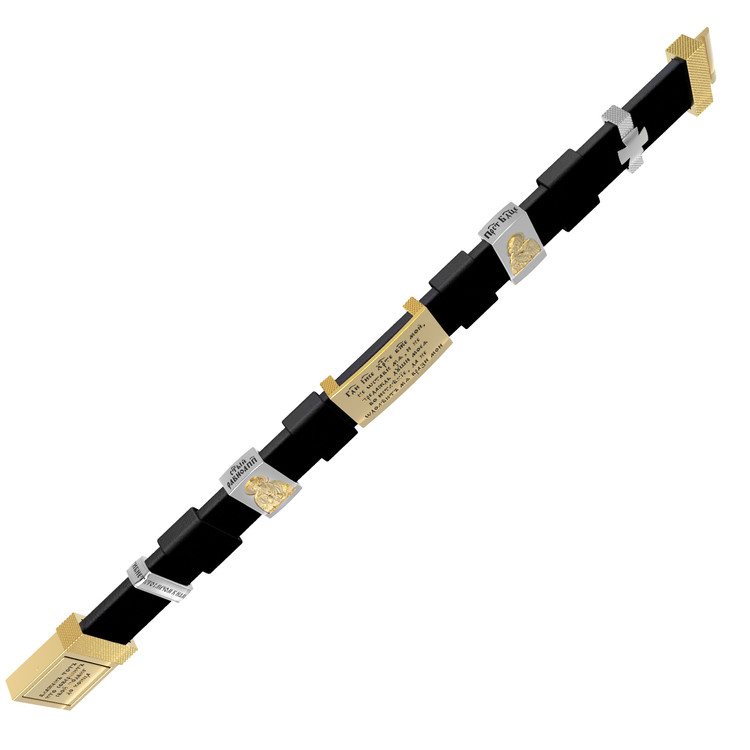 Браслет из лимонного золота c кожаным шнурком