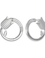 Серьги из белого золота 585 пробы c бриллиантами