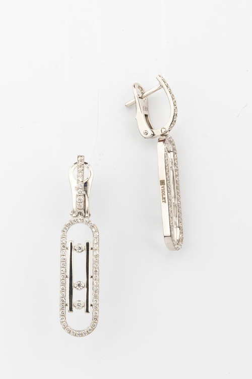 Серьги из белого золота c бриллиантами