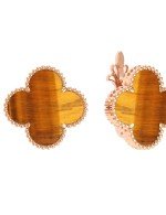 Серьги из золота 585 пробы c тигровым глазом