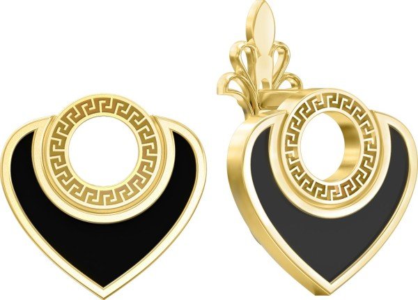 Серьги из лимонного золота 585 пробы c ониксом