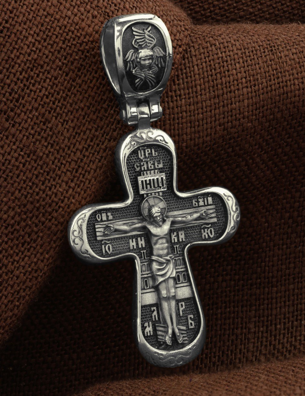 Крест из белого золота 585 пробы