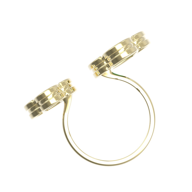 Кольцо из лимонного золота c малахитом и перламутром