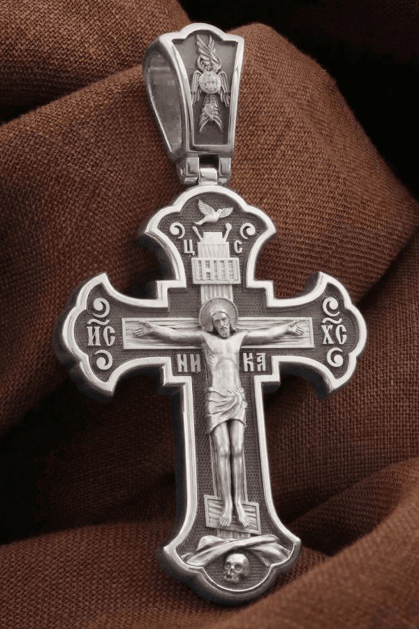 Крест из белого золота 585 пробы