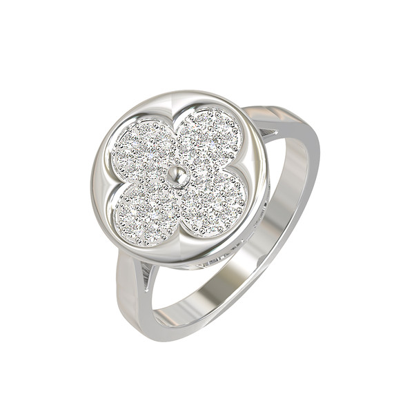 Кольцо из белого золота c бриллиантами