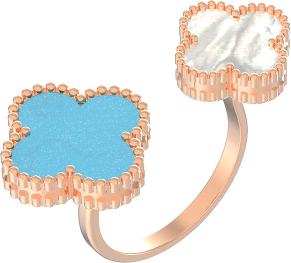 Кольцо из золота c бирюзой и перламутром