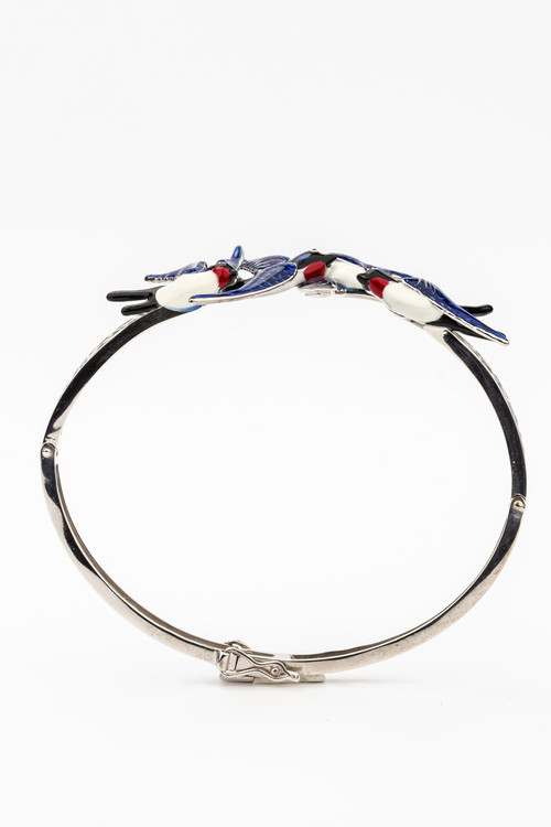 Браслет из белого золота c эмалью