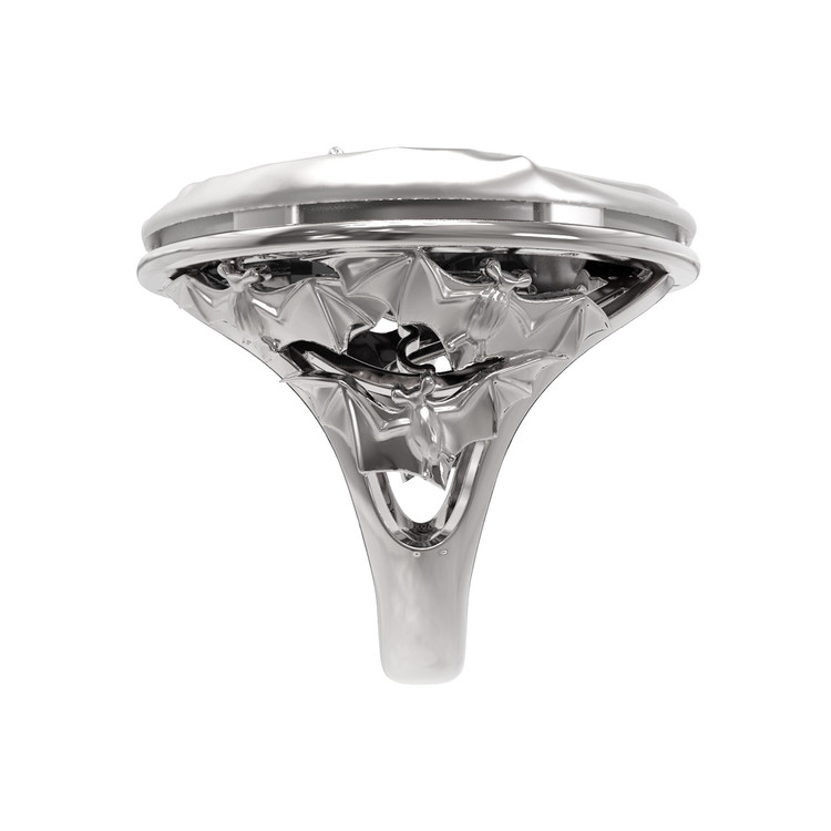 Кольцо из белого золота c эмалью и ониксом