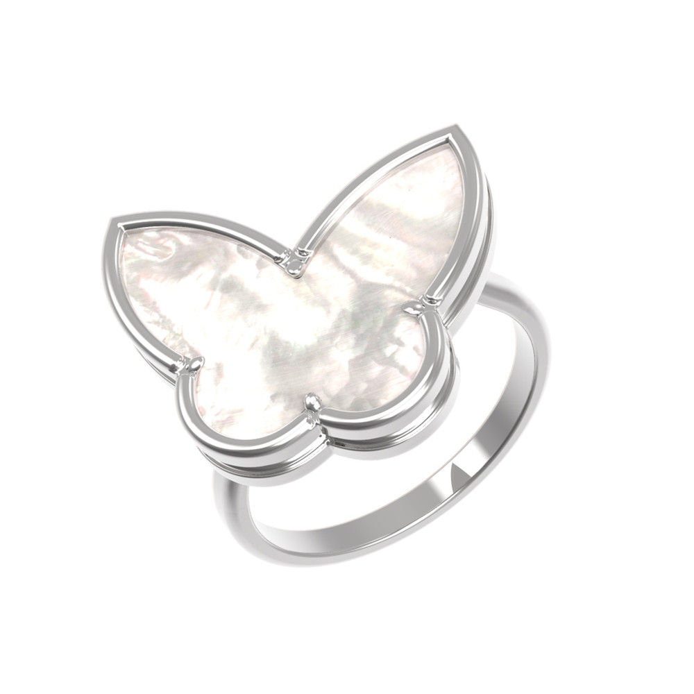 Кольцо из белого золота c перламутром