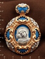 Образок из золота 585 пробы c эмалью