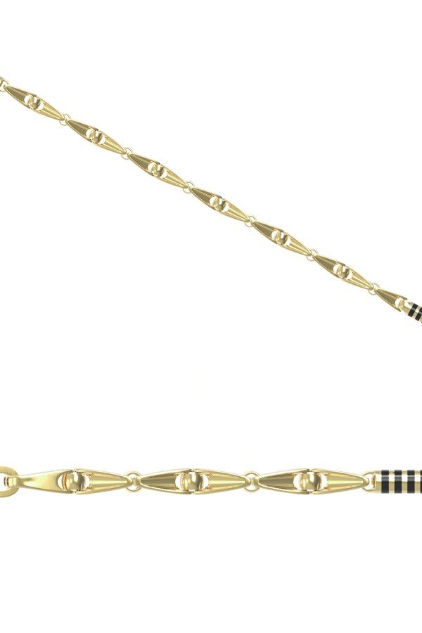 Цепь из лимонного золота 585 пробы c эмалью