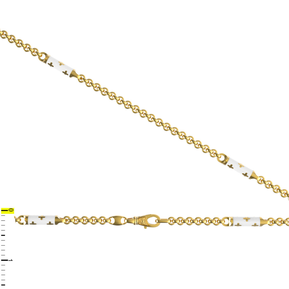 Цепь из лимонного золота c эмалью