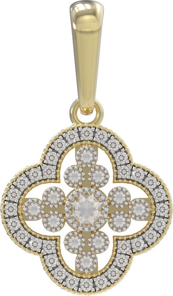 Подвеска из лимонного золота c бриллиантами
