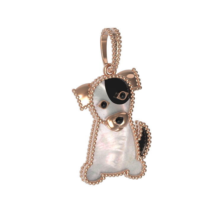 Подвеска из золота c эмалью, ониксом и перламутром