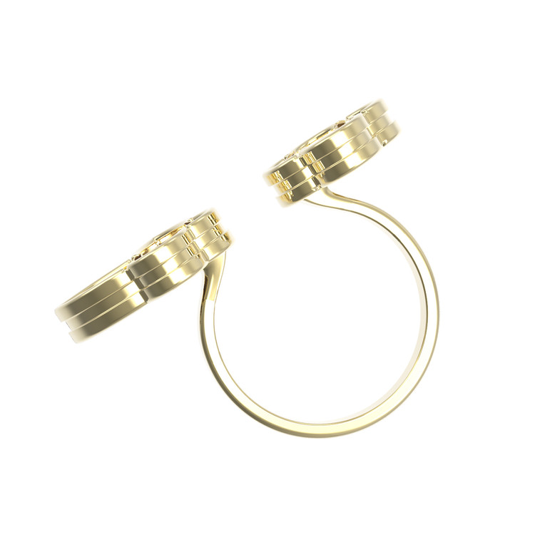 Кольцо из лимонного золота c лазуритом и перламутром