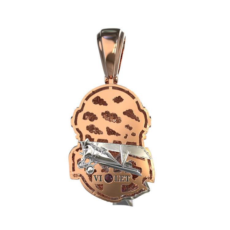 Подвеска из золота c эмалью, бриллиантами и рубином