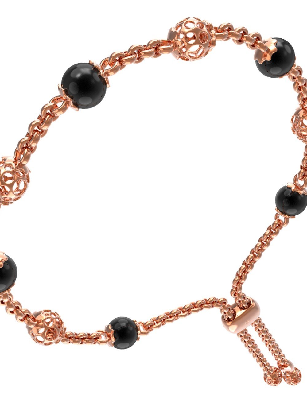 Браслет из золота 585 пробы c ониксом