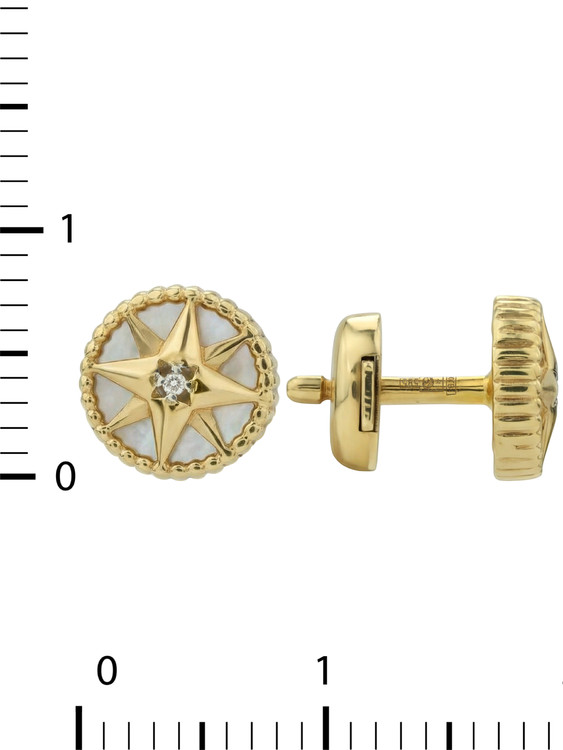Серьги из лимонного золота c бриллиантами, малахитом и перламутром