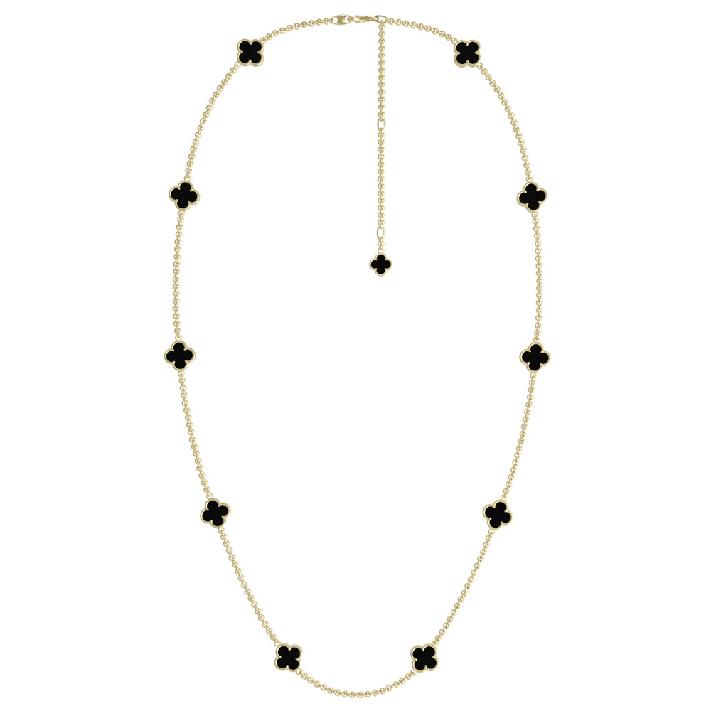 Колье из лимонного золота c ониксом