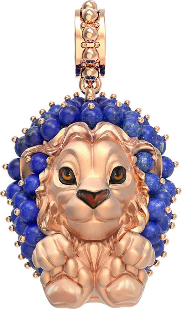 Подвеска из золота c эмалью и лазуритом