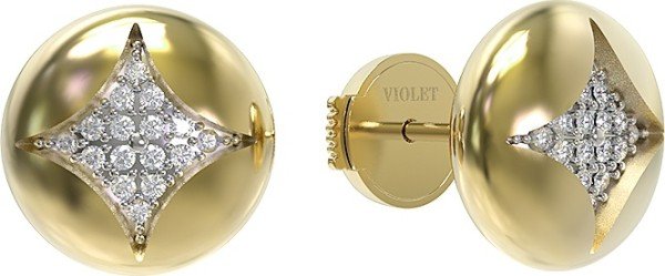 Серьги из лимонного золота c бриллиантами