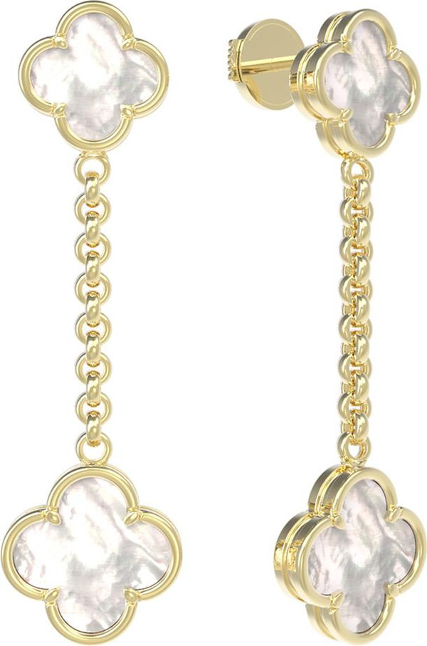 Серьги из лимонного золота c перламутром