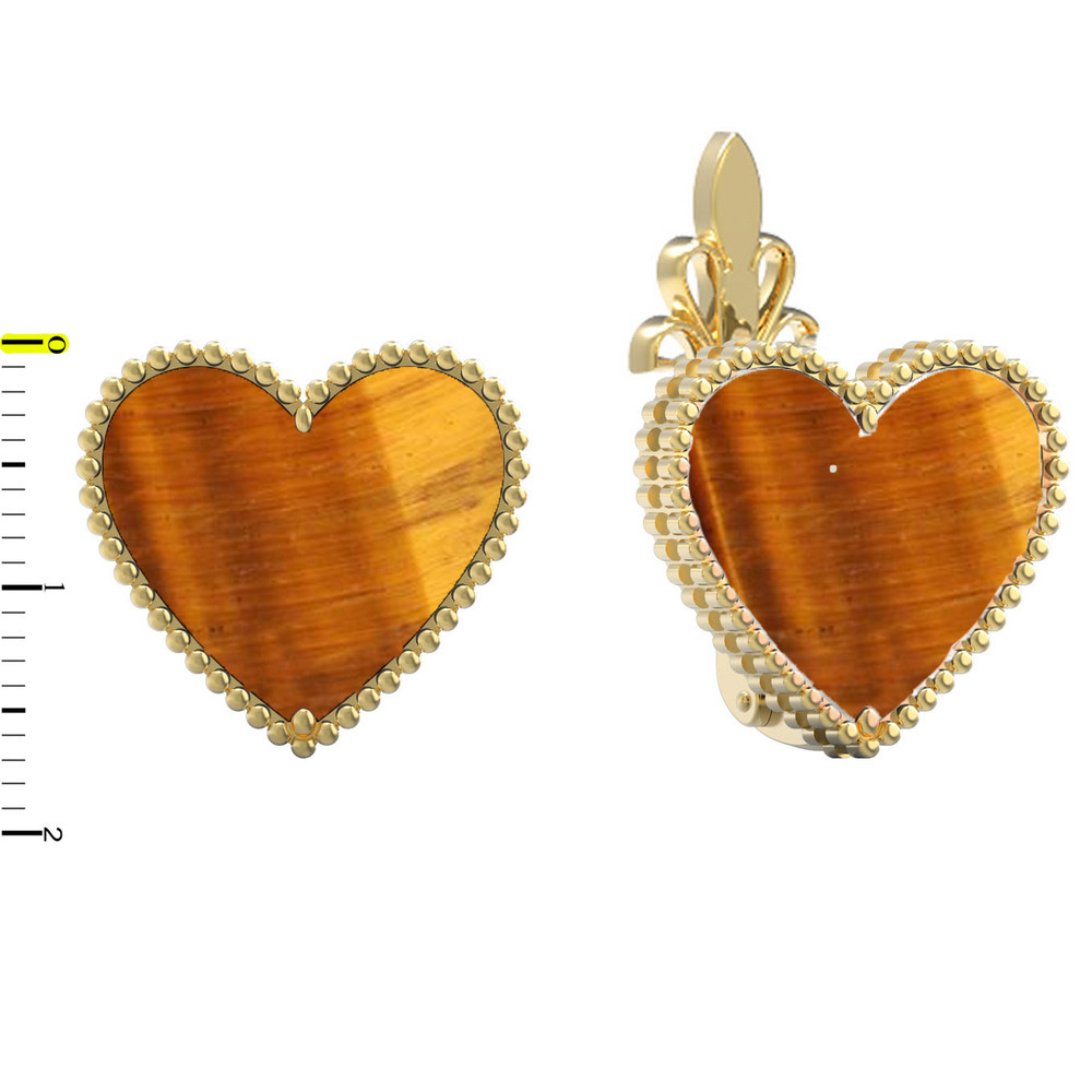 Серьги из лимонного золота c тигровым глазом