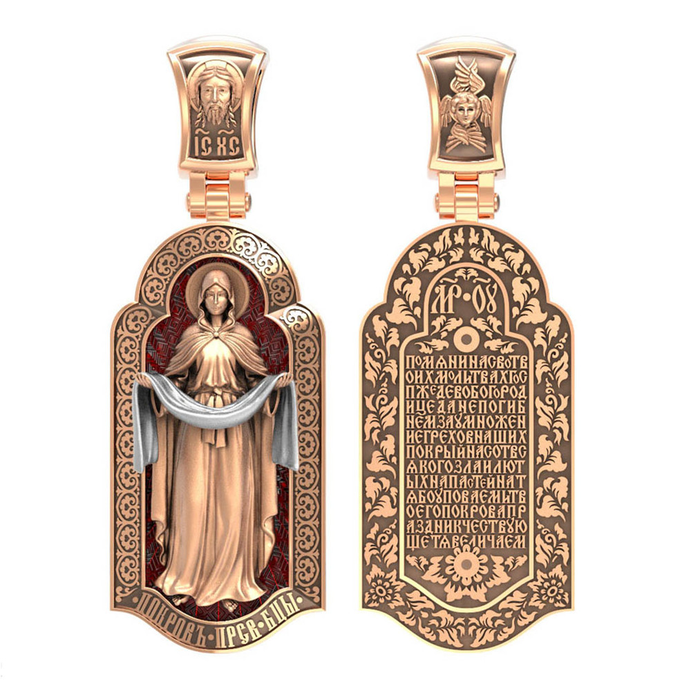 Образок из золота c эмалью