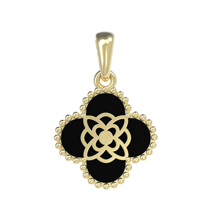 Подвеска из лимонного золота c бриллиантами и ониксом