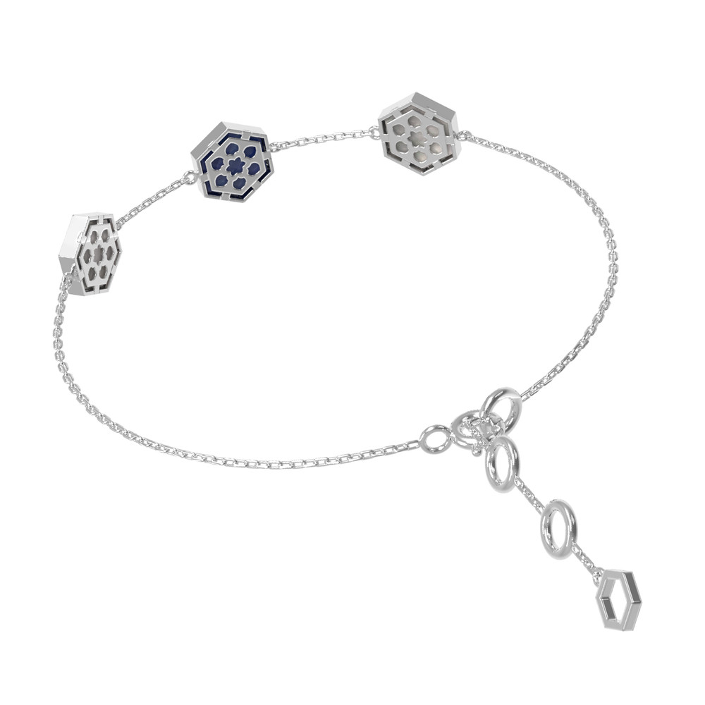 Браслет из белого золота c лазуритом и перламутром