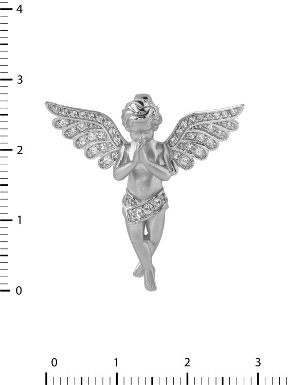 Подвеска из белого золота c фианитом