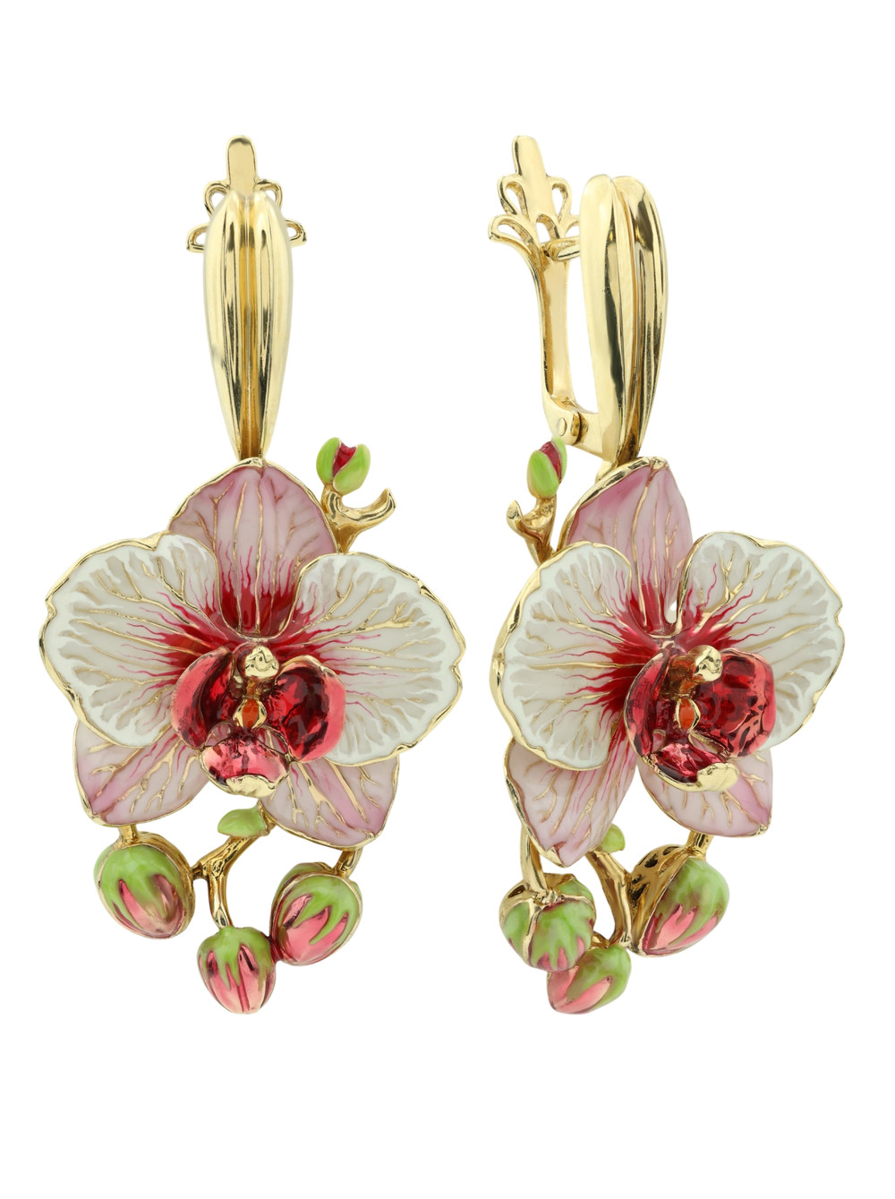 Серьги из лимонного золота c эмалью