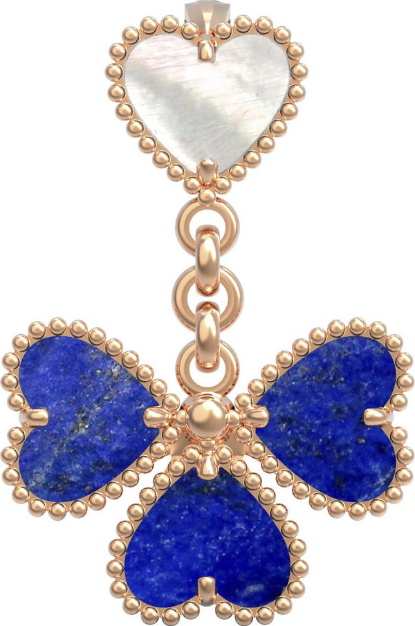 Подвеска из золота c лазуритом и перламутром