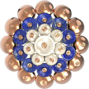 Подвеска из золота c лазуритом и перламутром