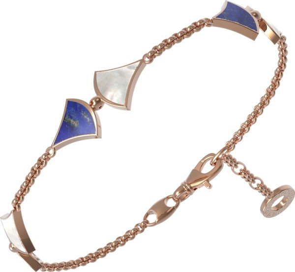 Браслет из золота 585 пробы c лазуритом и перламутром