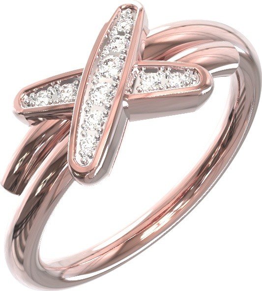 Кольцо из розового золота c бриллиантами