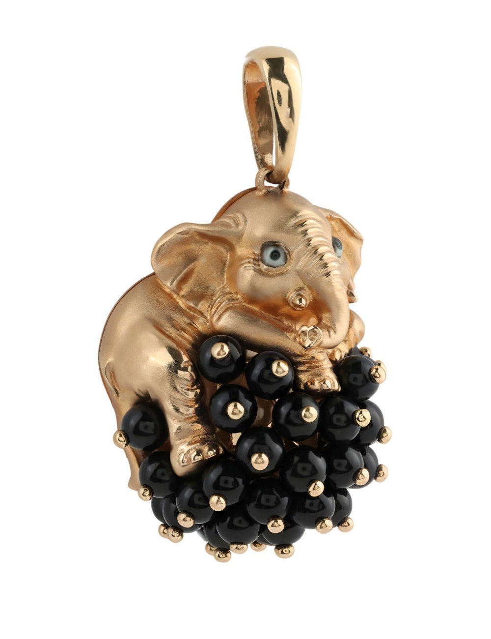 Подвеска из золота 585 пробы c эмалью и ониксом
