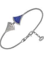 Браслет из белого золота 585 пробы c бриллиантами и лазуритом