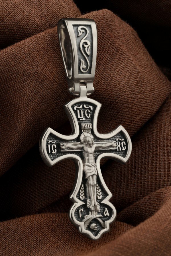 Крест из белого золота 585 пробы