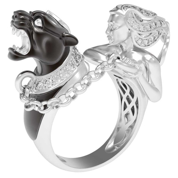 Кольцо из белого золота c фианитом