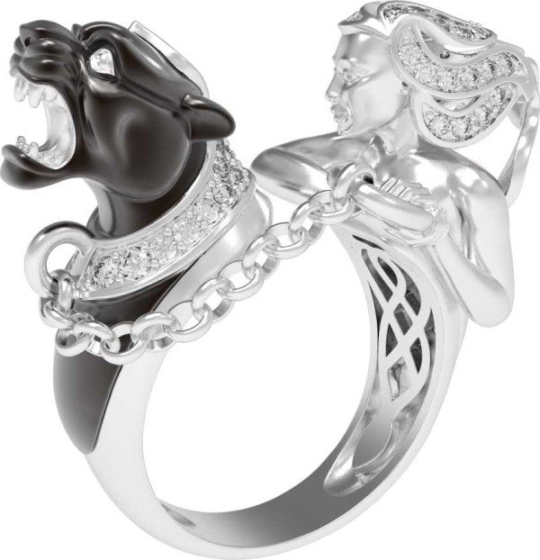 Кольцо из белого золота c фианитом