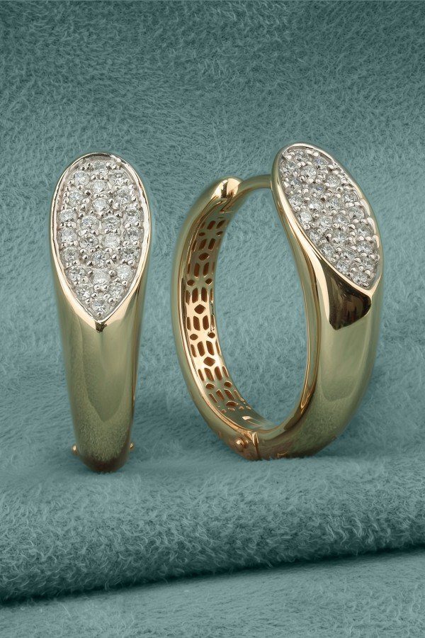 Серьги из золота 585 пробы c бриллиантами