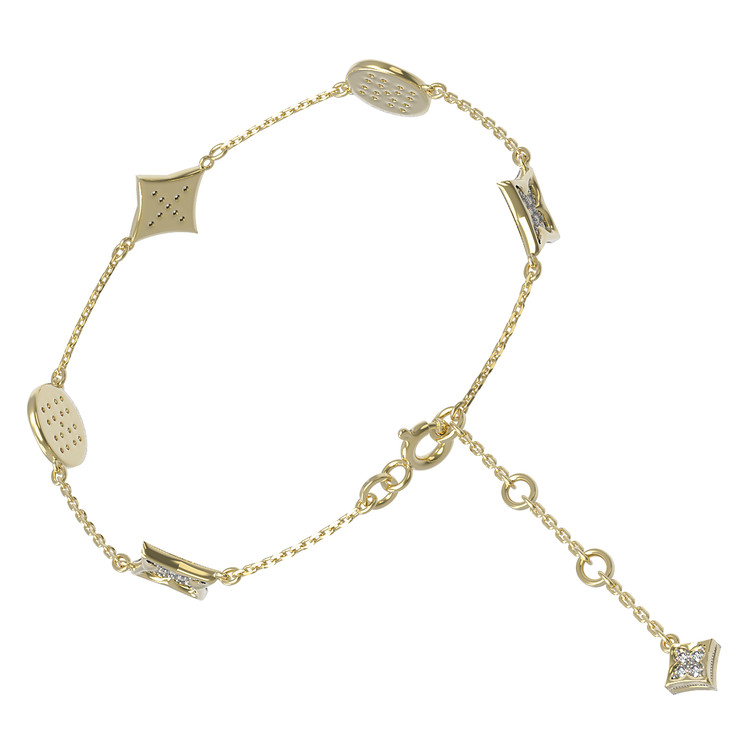 Браслет из лимонного золота c бриллиантами