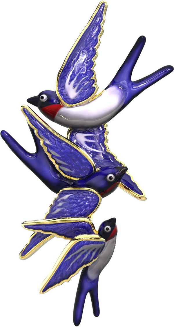 Брошь из лимонного золота c эмалью