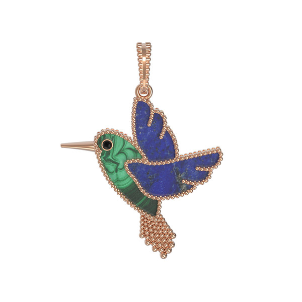 Подвеска из золота c эмалью, лазуритом и малахитом