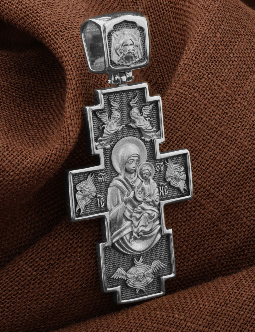 Крест из белого золота 585 пробы