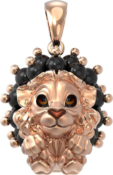 Подвеска из золота c эмалью и ониксом