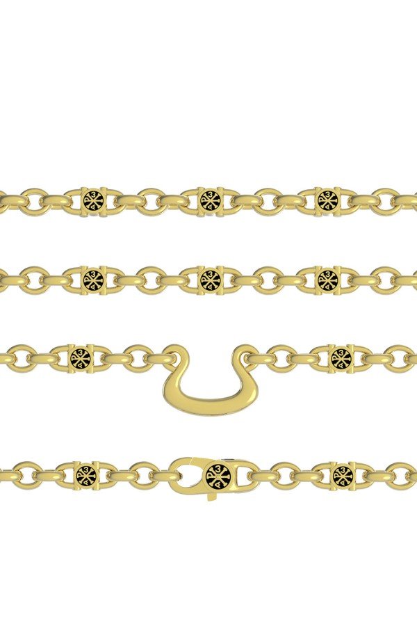 Цепь из лимонного золота c эмалью