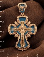 Крест из золота 585 пробы c эмалью